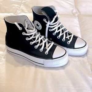 Black Platform hi top Converse